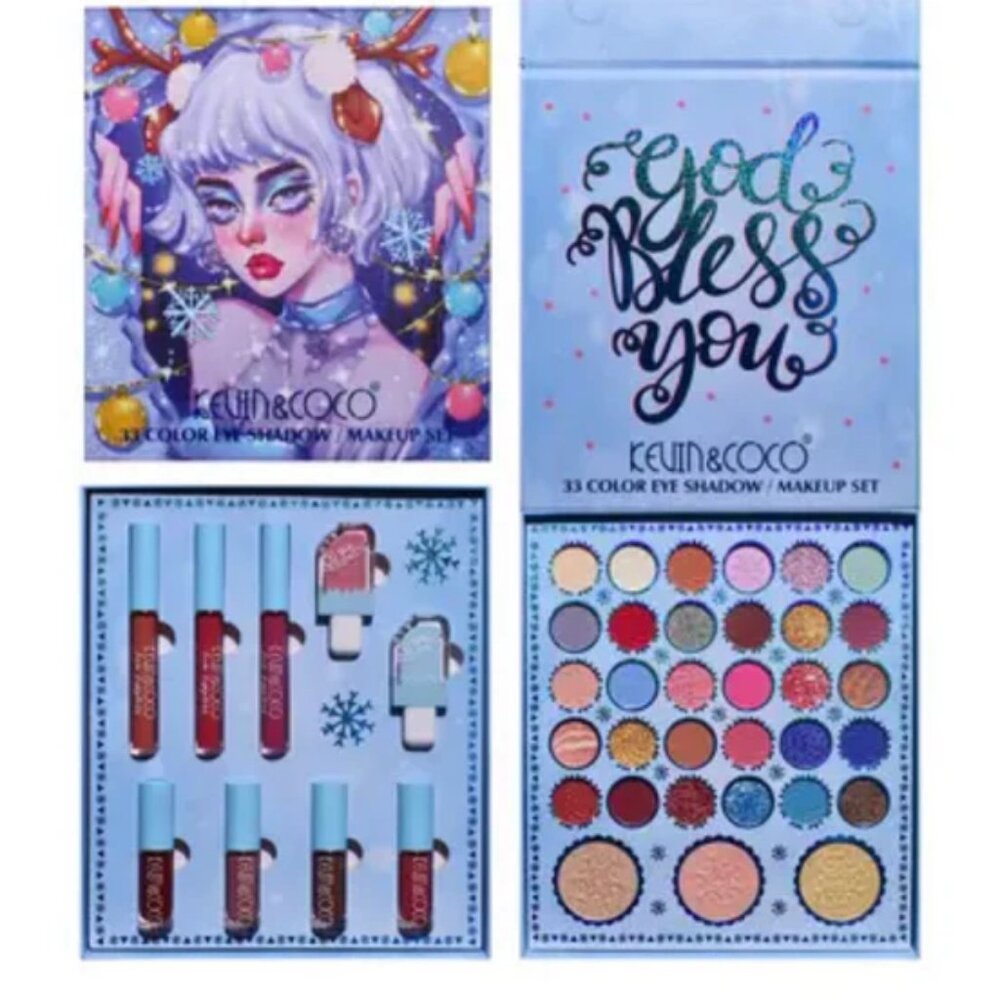 ❄️☃️Winter Glamour - Kevin & Coco 33 Color Holiday Eyeshadow & Makeup Set ☃️❄️